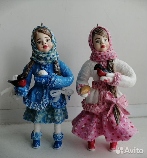 Ватные елочные игрушки