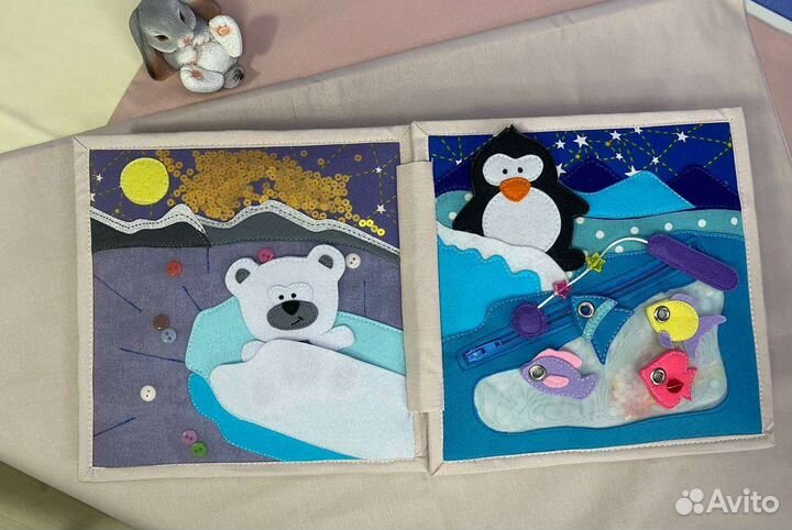 Детская развивающая книга из фетра Зоопарк