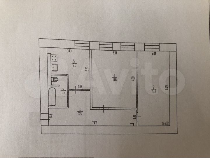 2-к. квартира, 61,7 м², 4/5 эт.