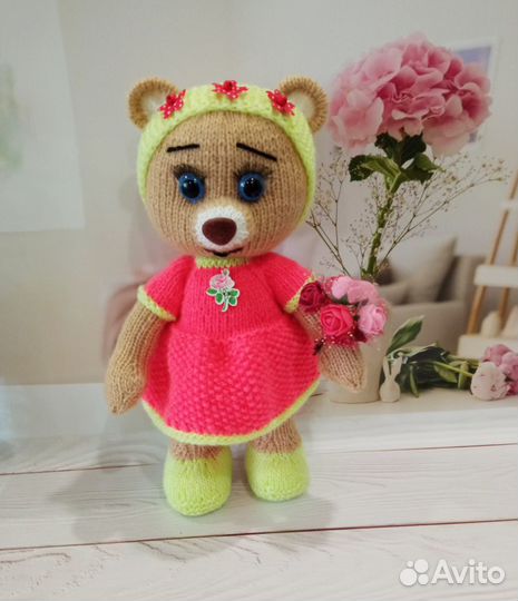 Вязаные игрушки Мишутка и Машутка