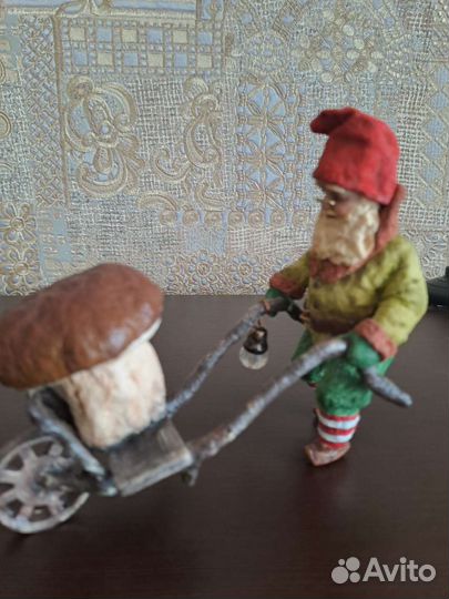 Ватная игрушка. Гном с грибом