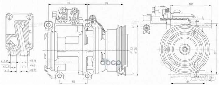 Компрессор кондиционера Hyundai Tucson/Kia