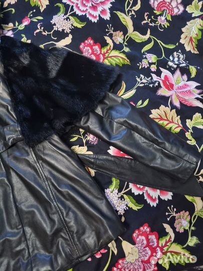 Куртка кожаная женская с мехом 44р