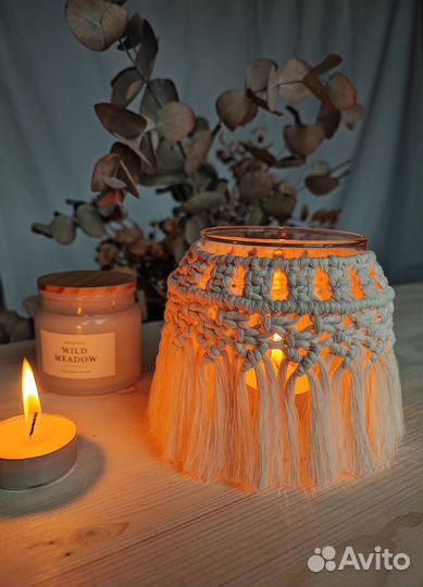 Подсвечник макраме