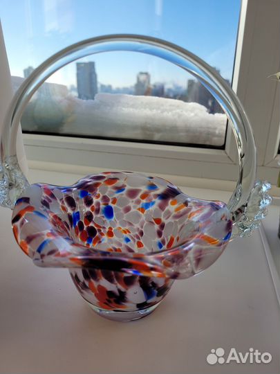 Вазы,конфетницы цветное стекло СССР