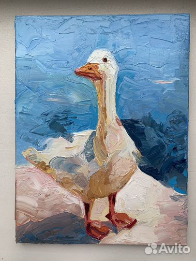 Картина маслом гусь