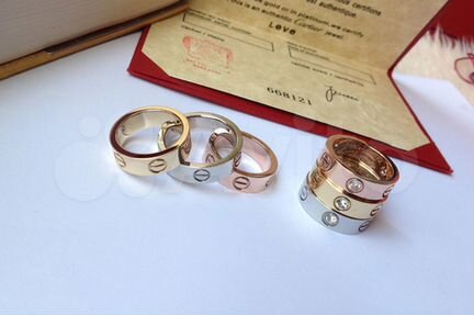 Кольцо Cartier «love» золотое обручальные кольца