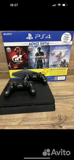 Sony playstation 4 slim 1tb+36игр+2геймпада