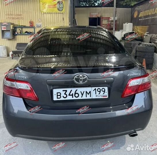 Toyota camry 40 губа + спойлер + козырек черный гл