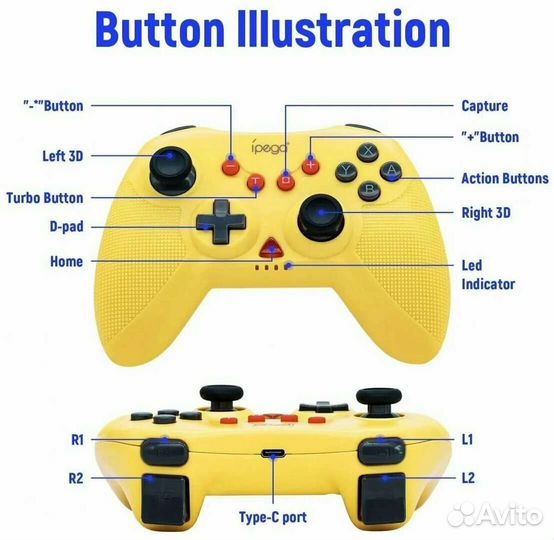 Геймпад для nintendo switch/android/pc/ps3