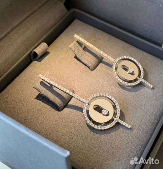Золотые серьги Messika 10.6гр 1ct