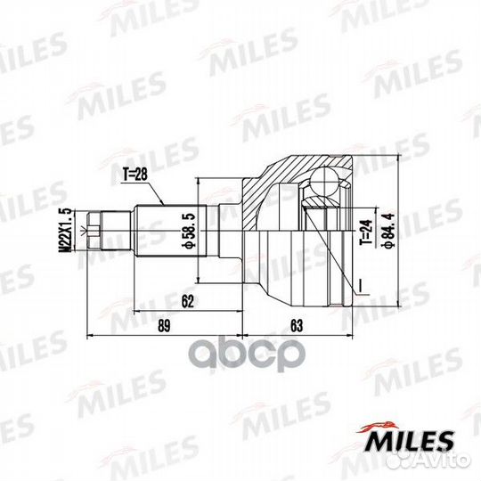 ШРУС mazda 3 03/5 05-10 нар. GA20643 Miles