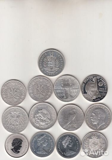 Монеты крупное серебро иностранщина