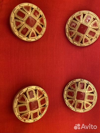 Пуговицы металлические с эмалью вишнёвые 25 мм, 10