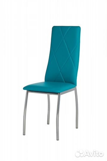 Стул милан ромб под хром/экокожа бирюзовая Эко 301