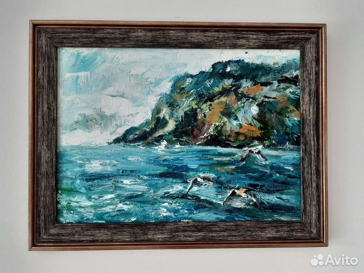 Морской пейзаж. Масло, холст, багет