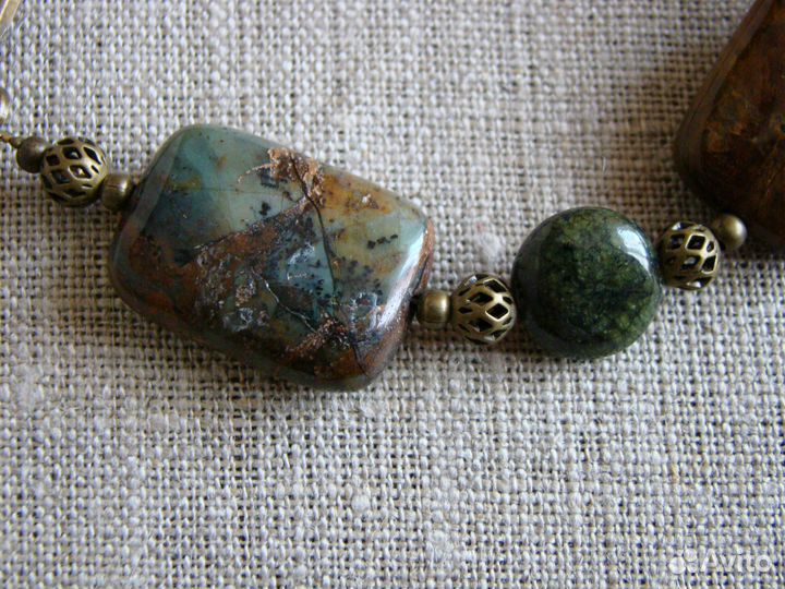 Браслет агат, яшма, змеевик