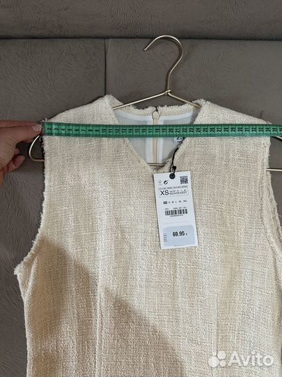 Платье твидовое zara xs s летнее хит