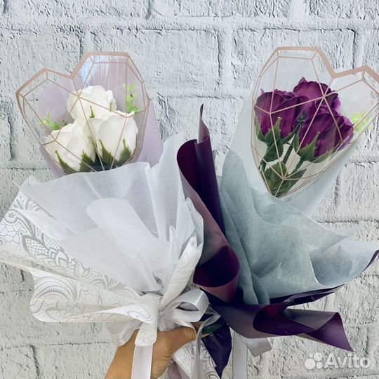 Букет из мыльной розы и конфет