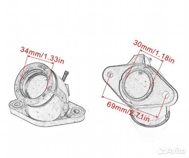 Патрубки карбюратора Yamaha XVS400 XVS650 DragStar