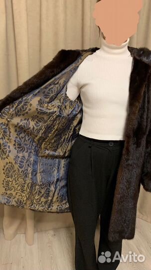 Шуба норковая с капюшоном