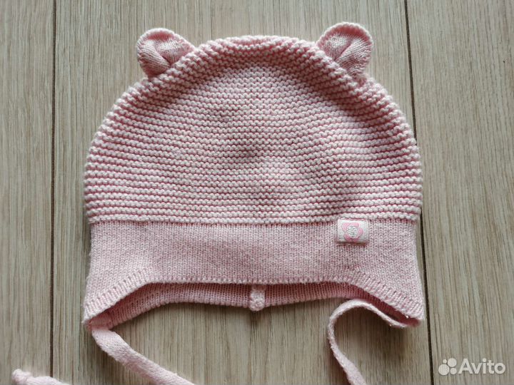 Шапочка, пинетки, повязка 0-3 мес