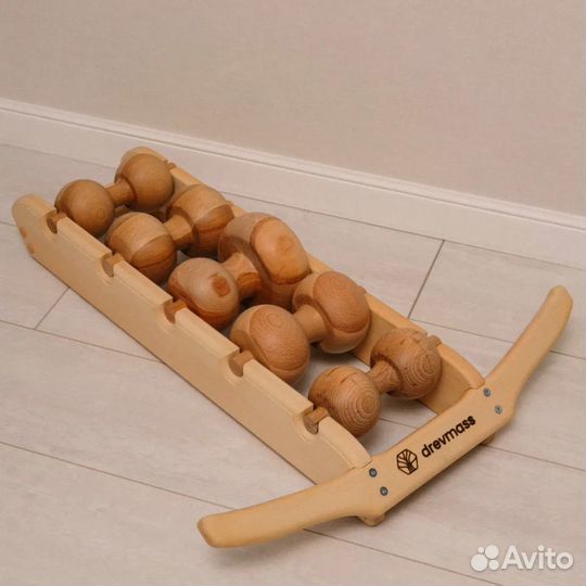 Массажер тренажер для спины и шеи роликовый