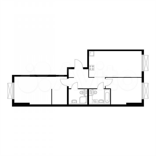 2-к. квартира, 65,5 м², 7/15 эт.