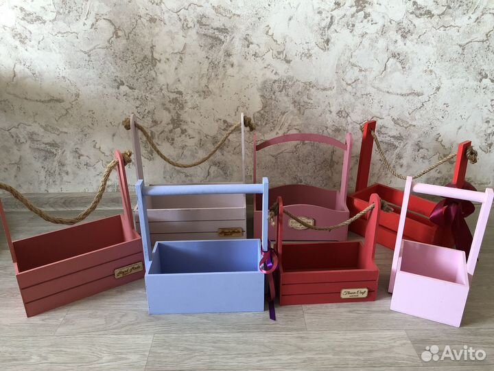 Деревянная коробка для подарка, цветов