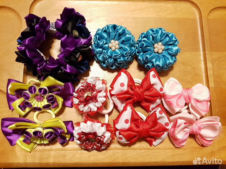 Бантики ручная работа, заколки, резинки для волос