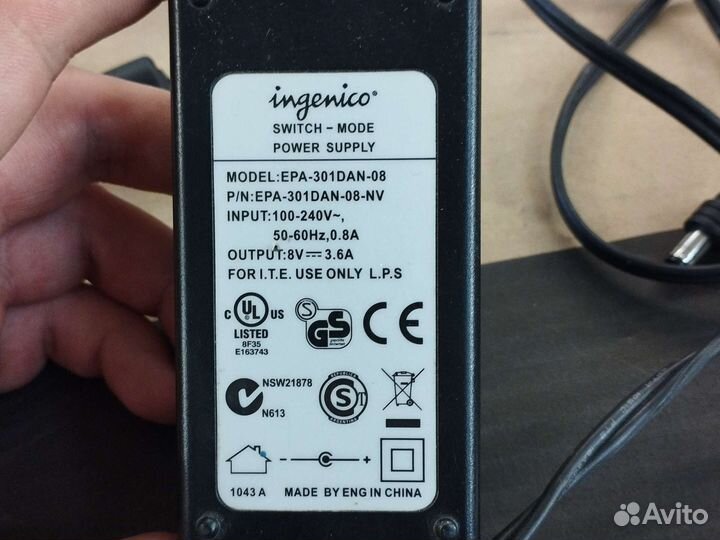 Блок питания Ingenico 8v/3.0, 3.6 A