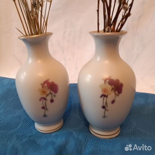 Вазочки парные, фарфор