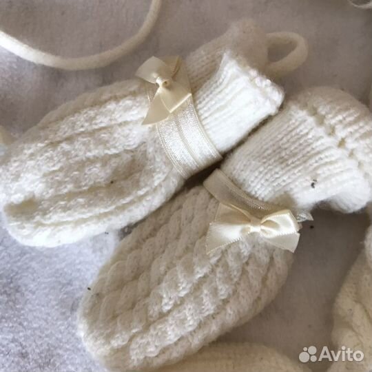 Шапка шлем и варежки Little Stars (зима)