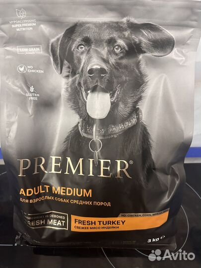 Корм для собак premier adult medium 2,2 кг