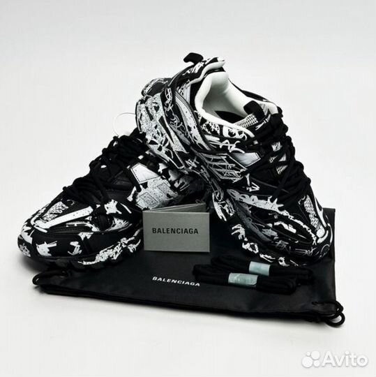 Balenciaga Track 1 Gaffiti Black White