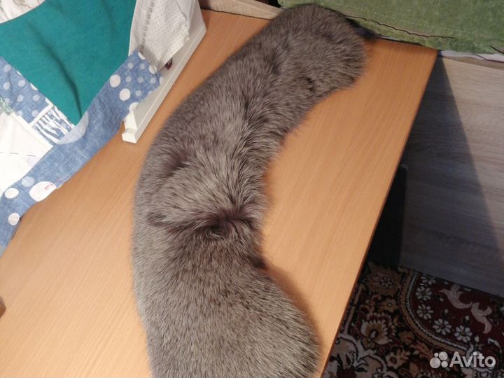 Меховой воротник песец серый