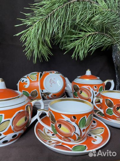 Редкий чайный сервиз Вербилки 60-егг