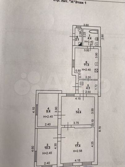 Дом 70 м² на участке 2 сот.