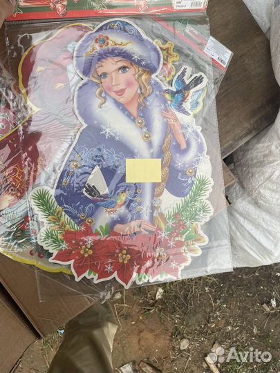 Новогодний набор наклеек 50шт/уп