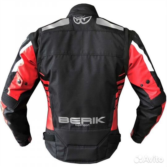 Motorcycle мотокуртка in Berik 2.0 Technical Fabric NJ-193329 CE WP Black Red