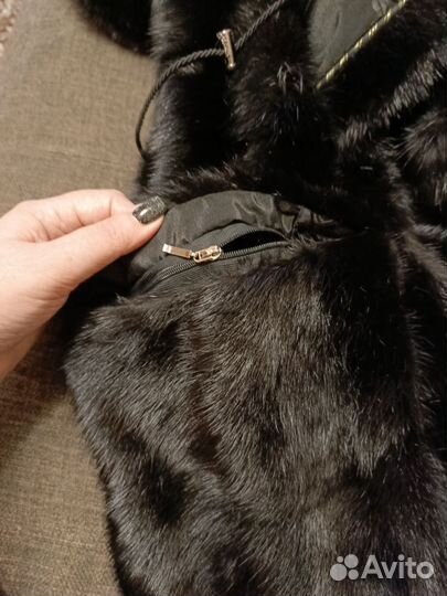 Шуба норковая 50 52 черная длинная