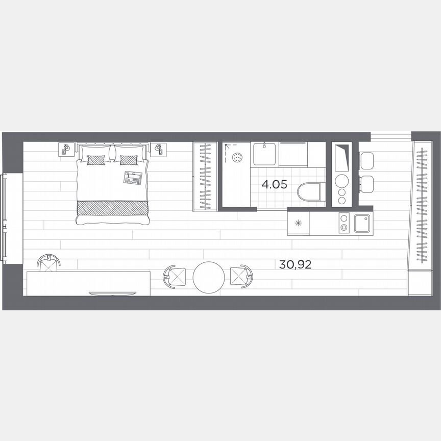 Апартаменты-студия, 35 м², 3/14 эт.
