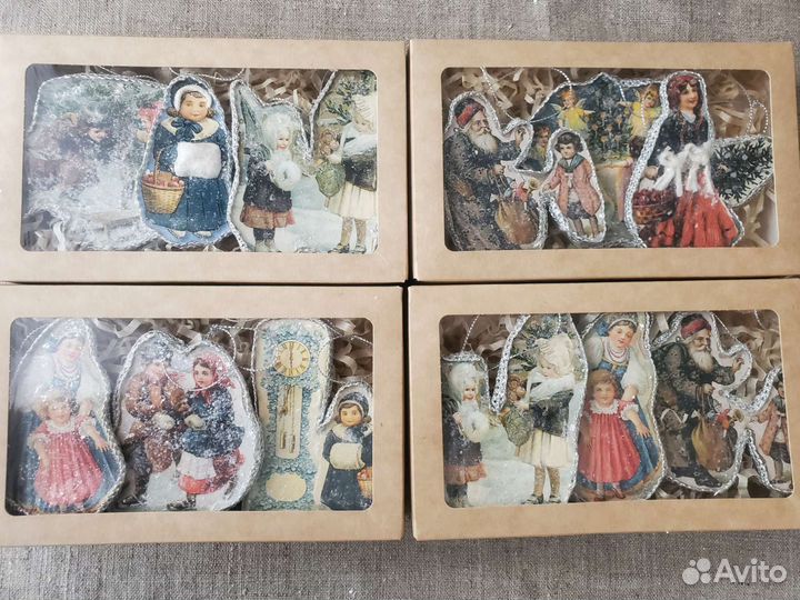 Елочные игрушки Дрезденский картонаж.Винтаж СССР