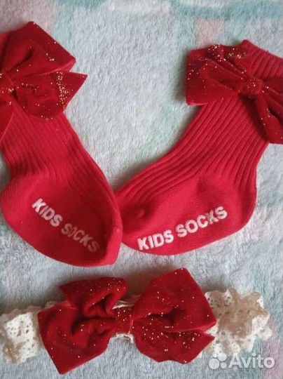 Набор носочки и повязка на голову