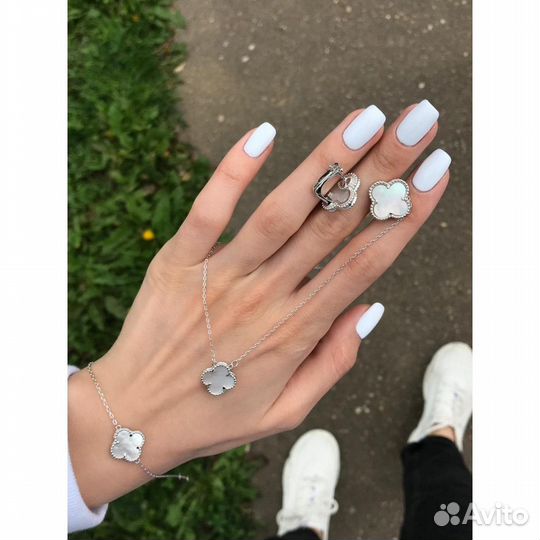 Серьги ван клиф клевер