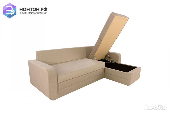 Диван угловой дельфин Неаполь темно-бежевый