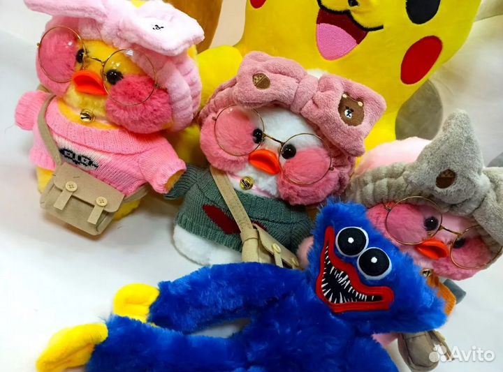 Мягкая Уточка в очках лалафанфан разных цветов