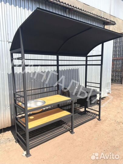 Мангал с печью под казан