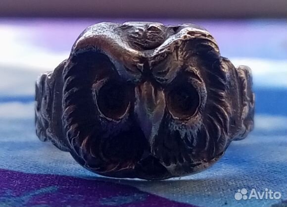 Серебряное кольцо сова