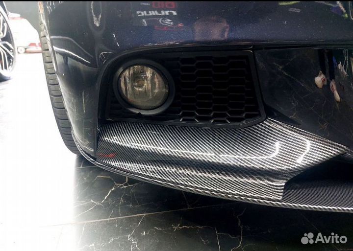Губа переднего бампера под корбон BMW F10 Ф10 M5